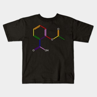 Aspirin Molecule Rainbow Chemistry Kids T-Shirt